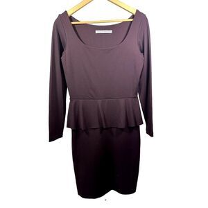 SUSANA MONACO Women's Long Sleeve Peplum Mini Dress Purple Size Large